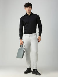 Men's Black Solid Slim Fit Shirts