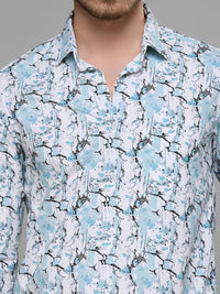Men's Green Printed Slim Fit Shirts