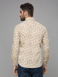 Men's Brown Printed Slim Fit Shirts
