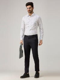 Men's Grey Printed Slim Fit Shirts