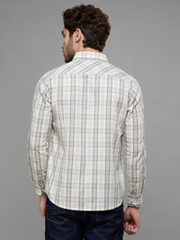 Men's Olive Checks Slim Fit Shirts