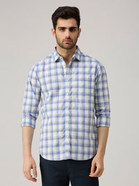 Men's Blue Checks Slim Fit Shirts