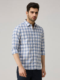 Men's Blue Checks Slim Fit Shirts