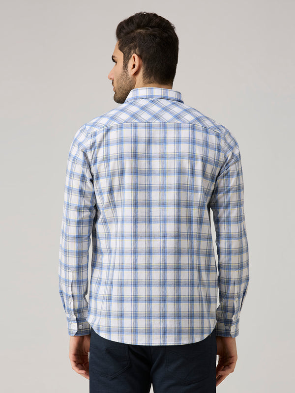 Men's Blue Checks Slim Fit Shirts