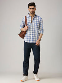 Men's Blue Checks Slim Fit Shirts