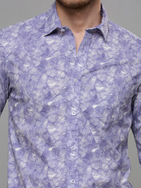 Men's Purple Printed Slim Fit Shirts
