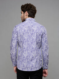 Men's Purple Printed Slim Fit Shirts
