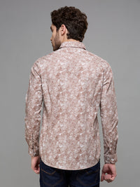 Men's Brown Printed Slim Fit Shirts
