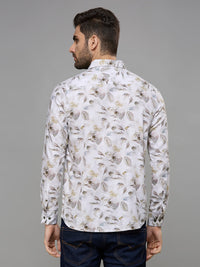 Men's Brown Printed Slim Fit Shirts