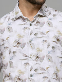 Men's Brown Printed Slim Fit Shirts