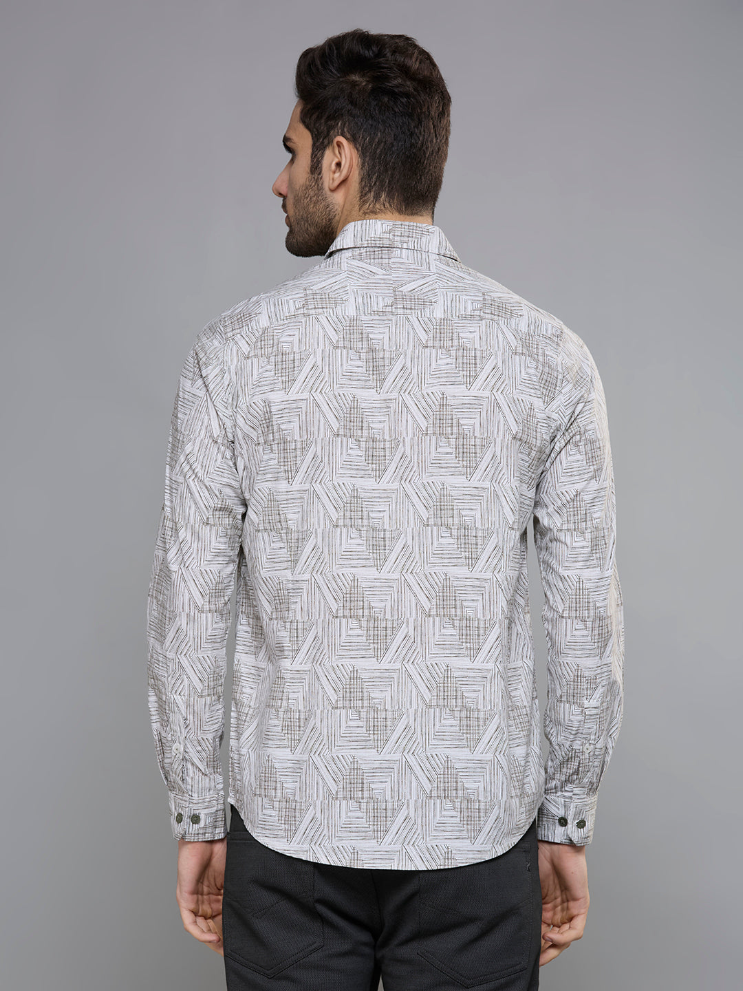 Men's Green Printed Slim Fit Shirts