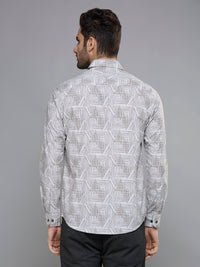 Men's Green Printed Slim Fit Shirts