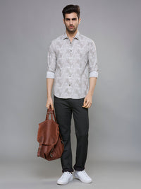 Men's Green Printed Slim Fit Shirts