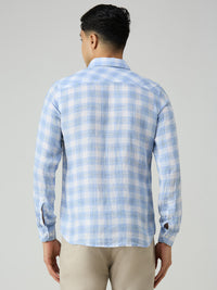 Men's Blue Checks Slim Fit Shirts