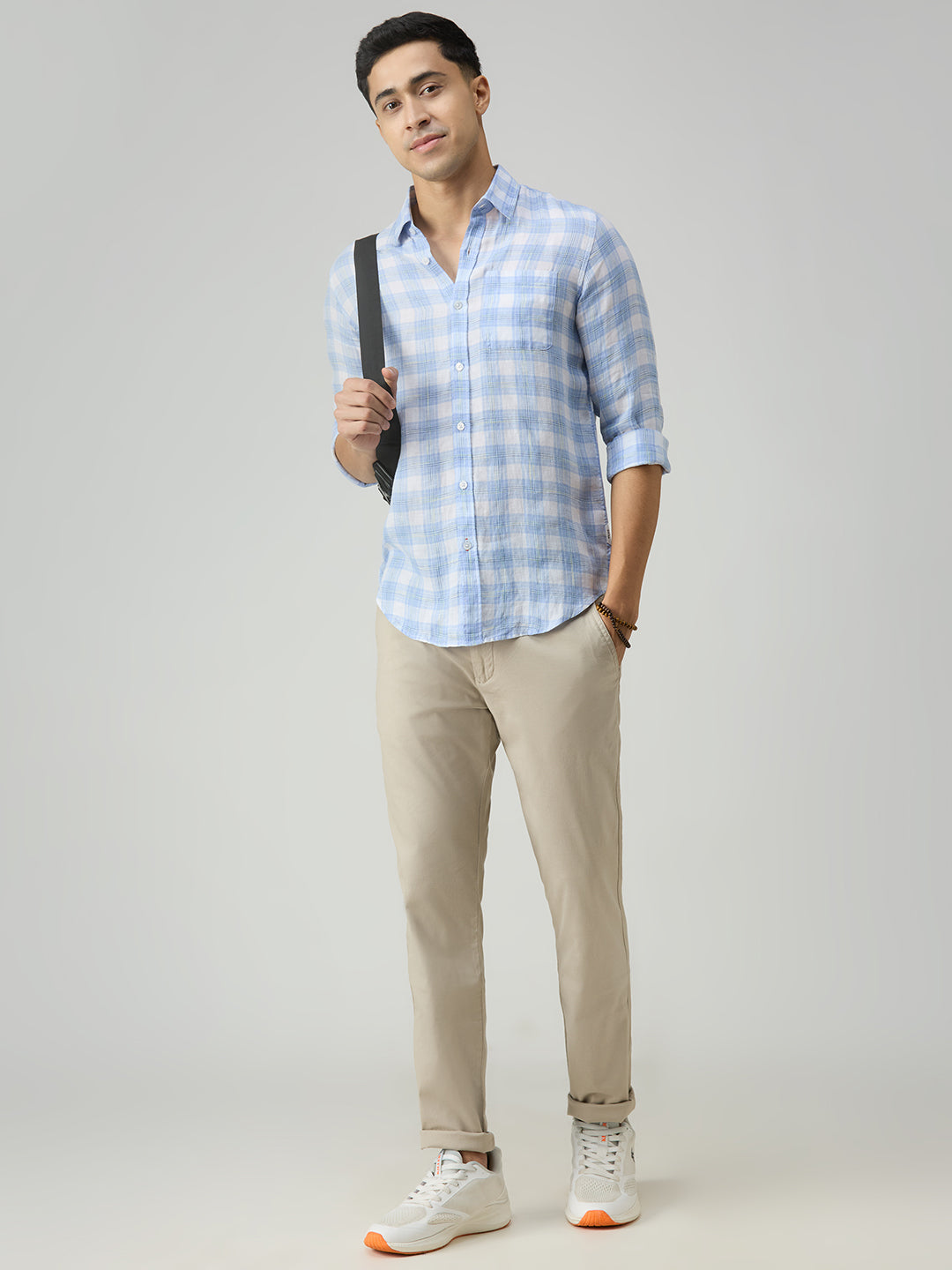 Men's Blue Checks Slim Fit Shirts