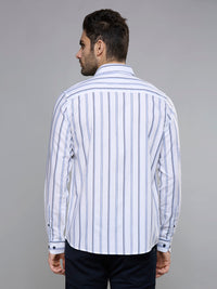 Men's Blue Stripe Slim Fit Shirts