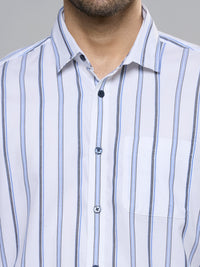 Men's Blue Stripe Slim Fit Shirts