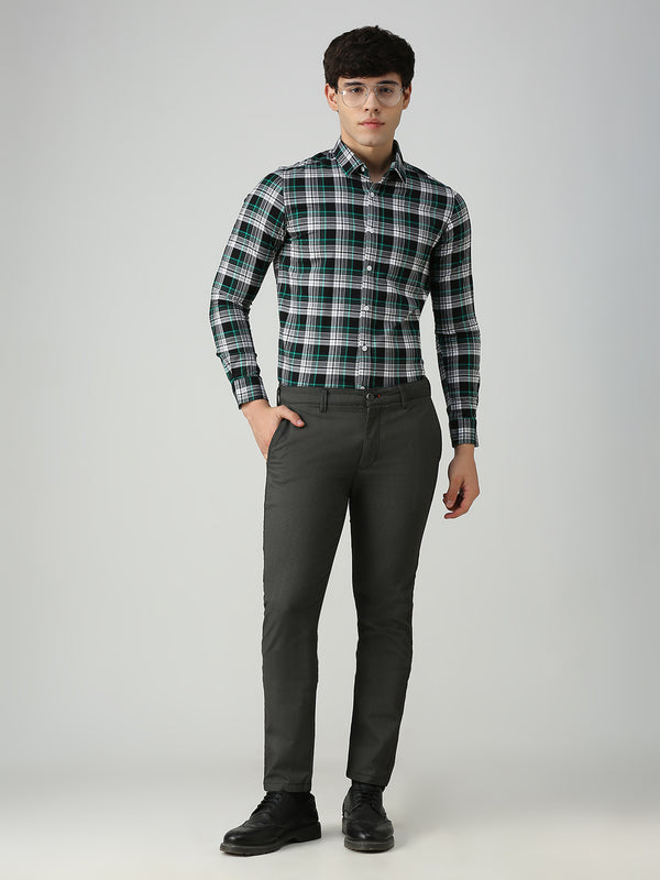 Men's Black Checks Slim Fit Shirts