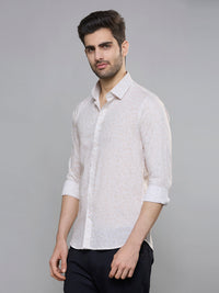 Men's Khaki Printed Slim Fit Shirts