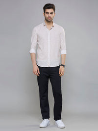 Men's Khaki Printed Slim Fit Shirts