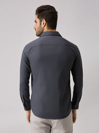 Men's Grey Solid Slim Fit Shirts