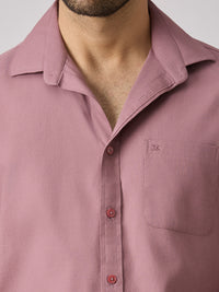 Men's Pink Solid Slim Fit Shirts
