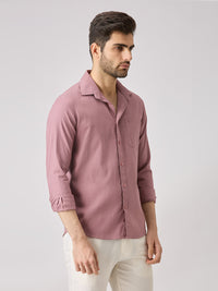 Men's Pink Solid Slim Fit Shirts