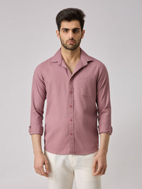 Men's Pink Solid Slim Fit Shirts