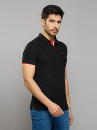 Men's Black Printed Slim Fit T-Shirts