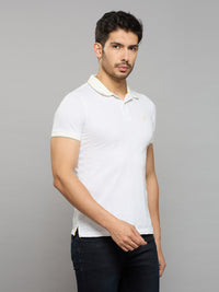 Men's White Printed Slim Fit T-Shirts