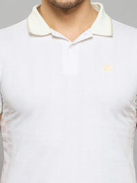 Men's White Printed Slim Fit T-Shirts