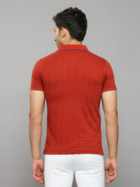 Men's Rust Printed Slim Fit T-Shirts