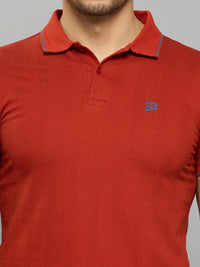 Men's Rust Printed Slim Fit T-Shirts