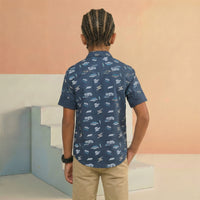 Kid's Blue Slim Fit Shirts