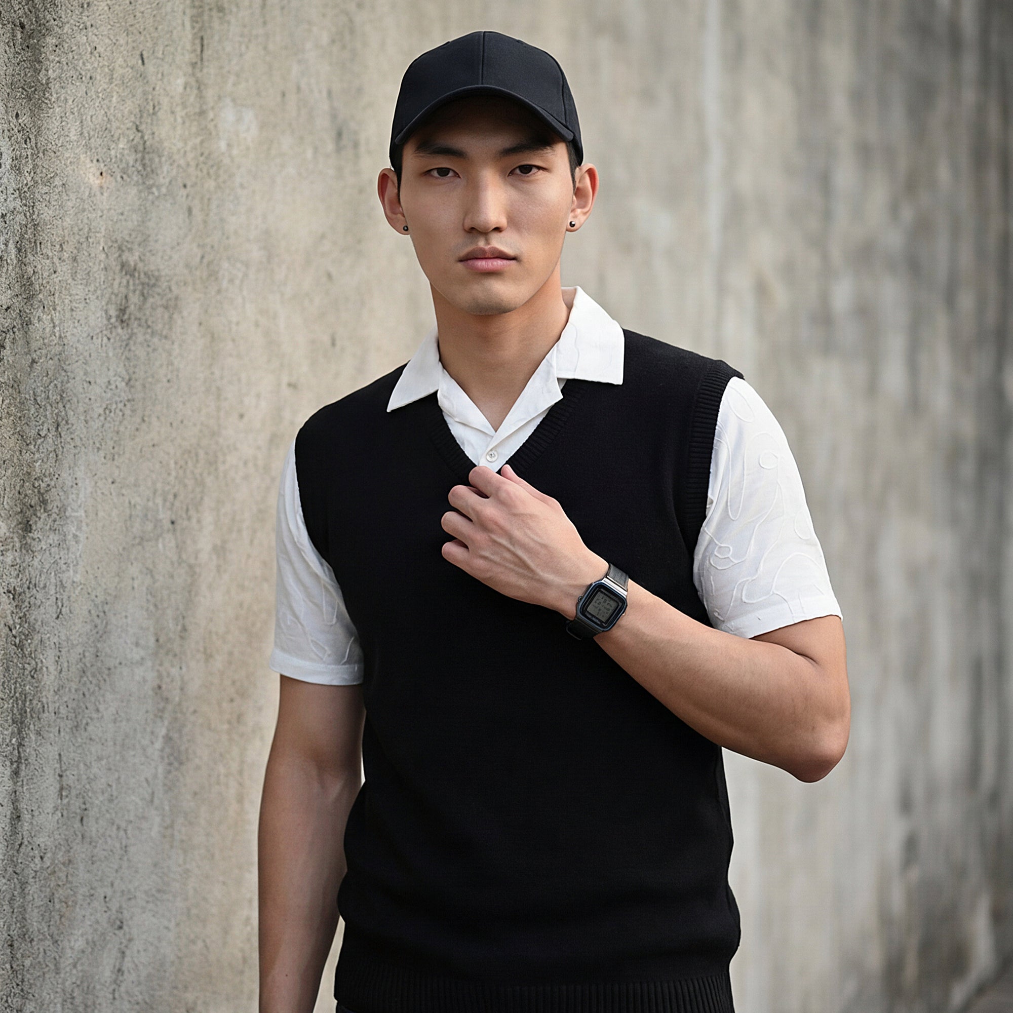 Killer Men V Neck Sleeveless Black Sweaters