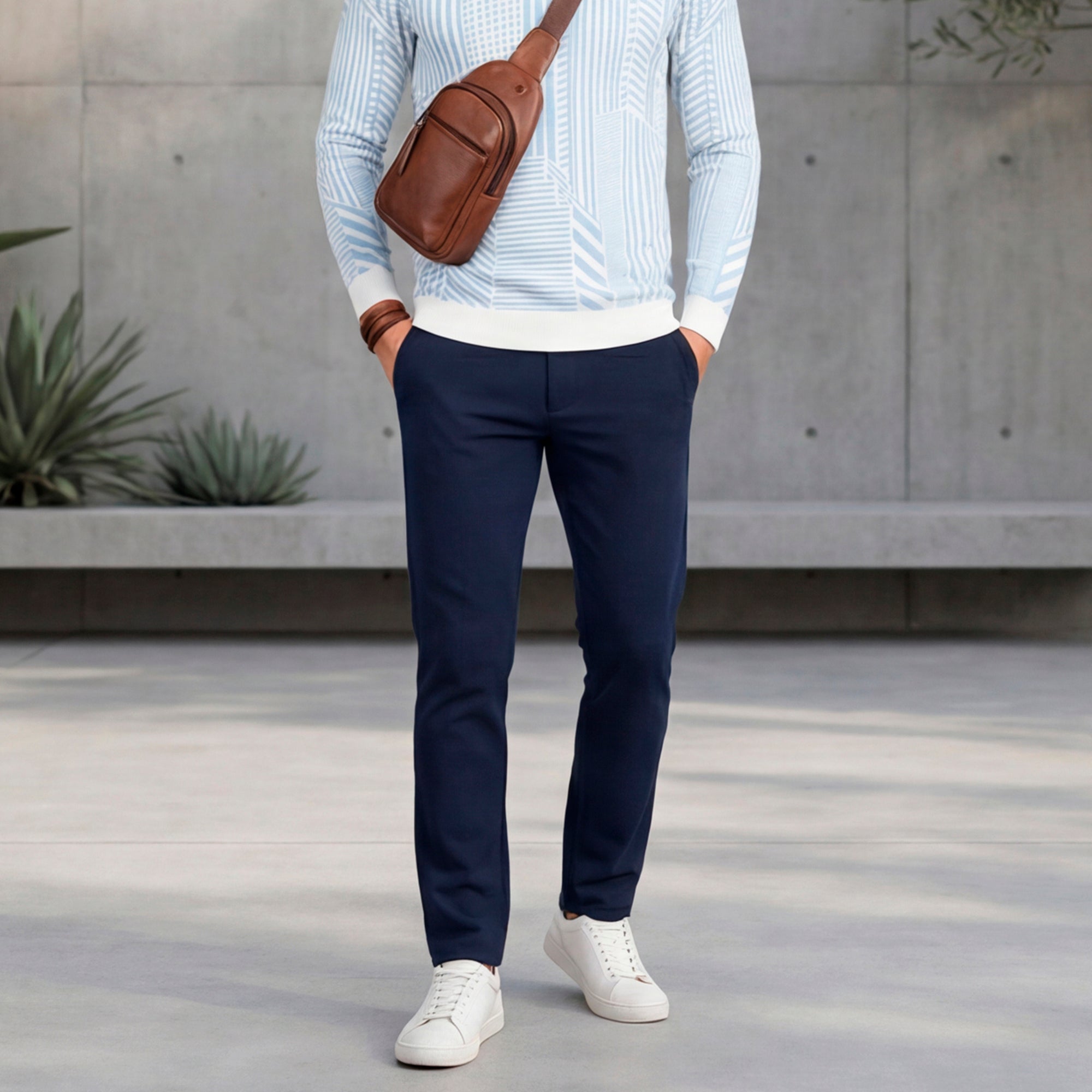 Killer Men Navy Straight Fit Trousers