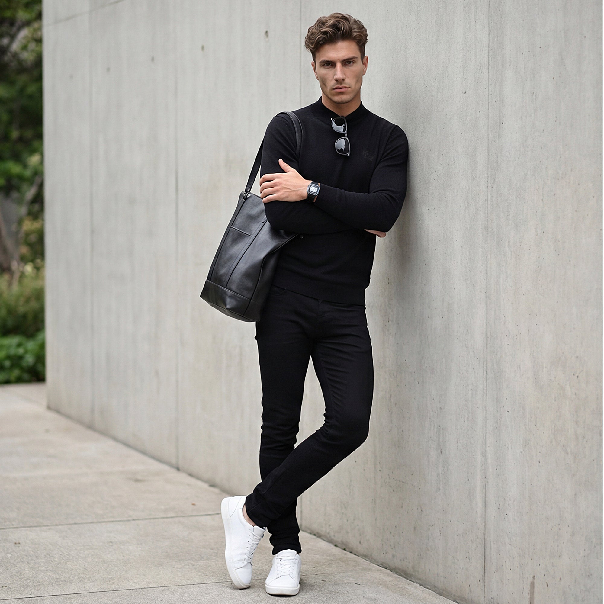 Killer Men High Neck Black Sweaters