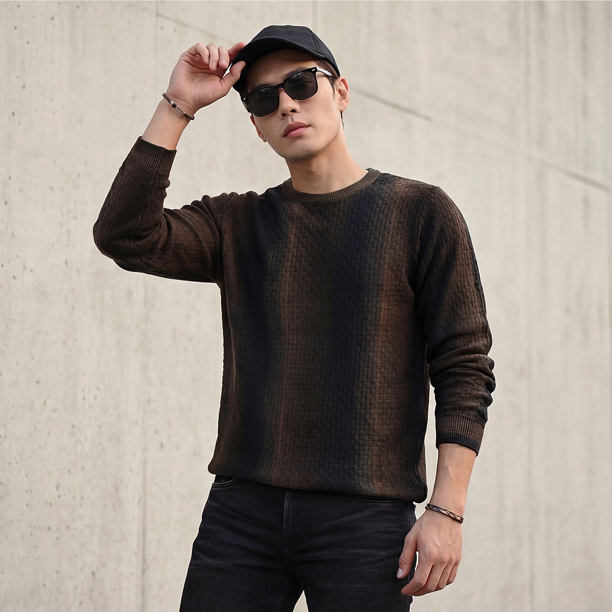 Killer Men Round Neck Navy Sweaters