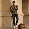 Killer Men Round Neck Brown Sweaters