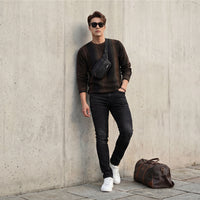 Killer Men Round Neck Navy Sweaters