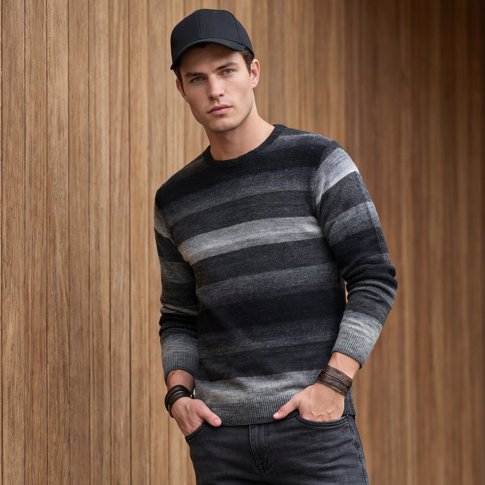Killer Men Round Neck Balck Sweaters