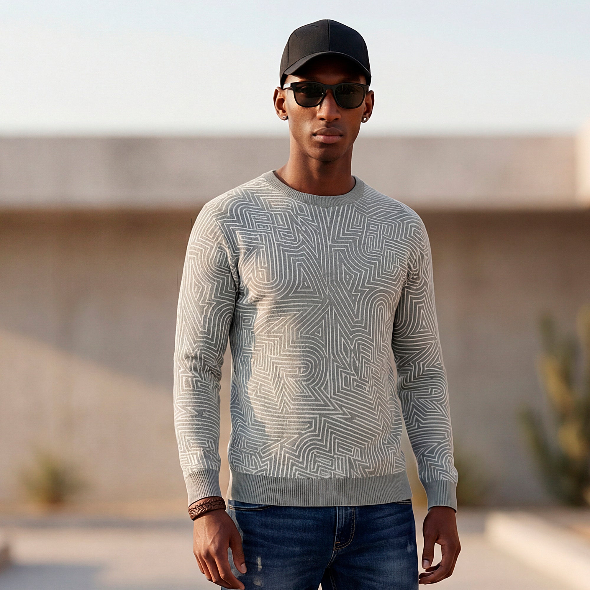 Killer Men Round Neck Green Sweaters