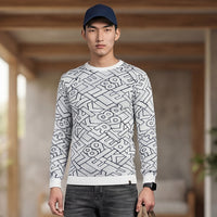 Killer Men Round Neck Off White Sweaters