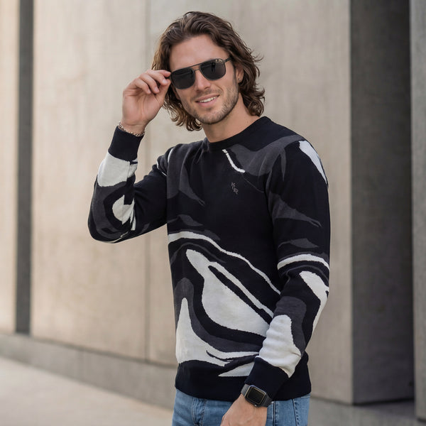 Killer Men Round Neck Balck Sweaters