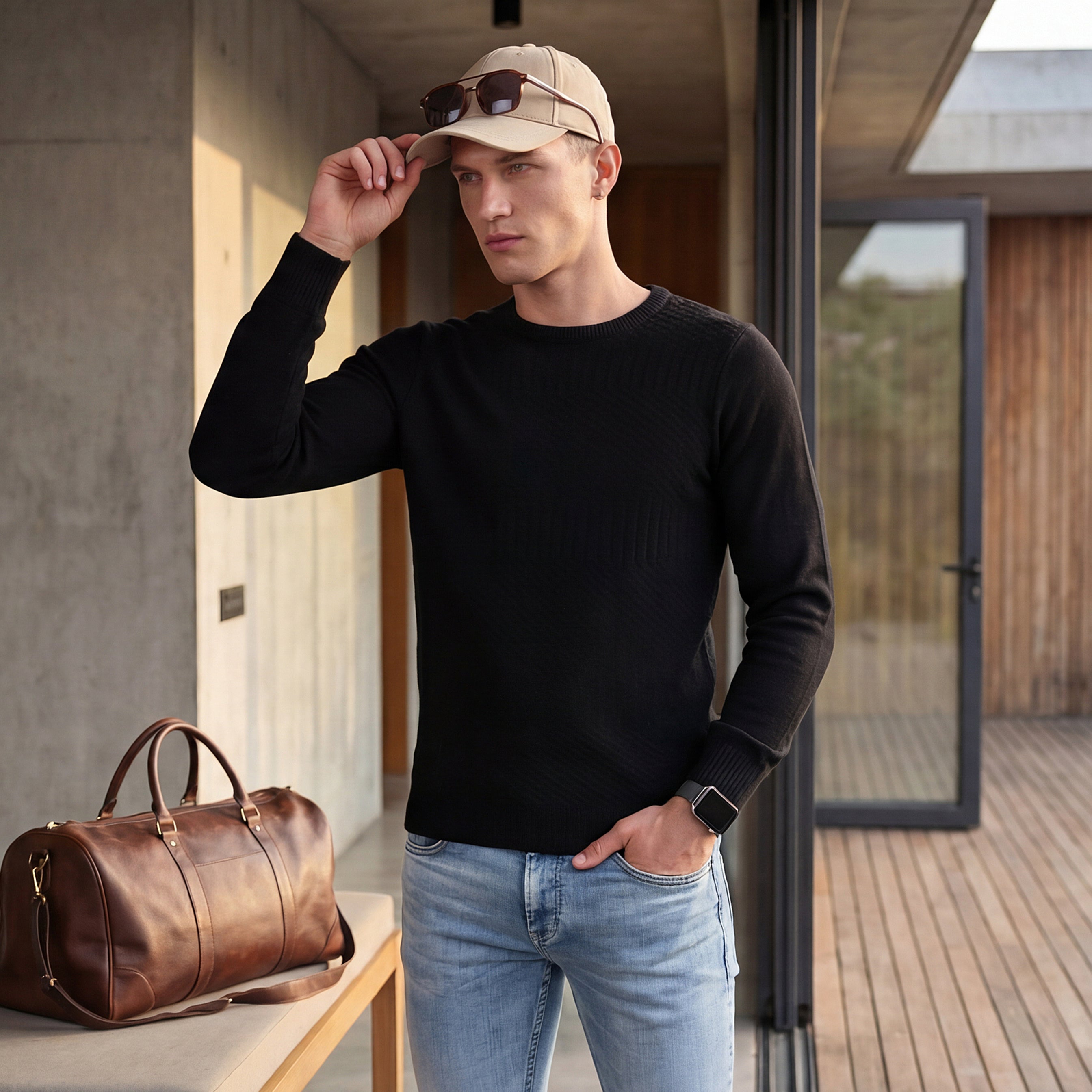 Killer Men Round Neck Balck Sweaters