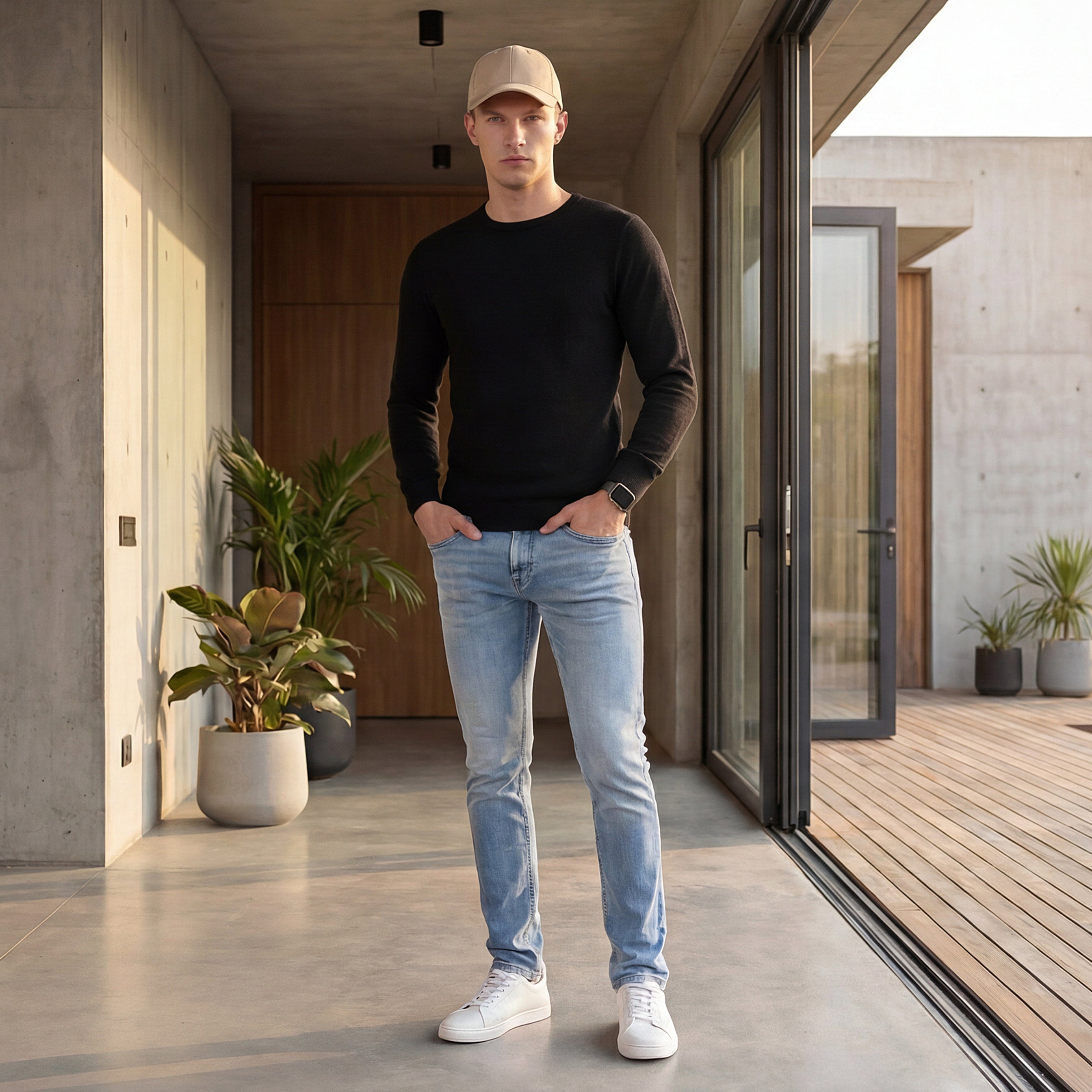 Killer Men Round Neck Balck Sweaters