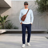 Killer Men Round Neck Light Blue Sweaters