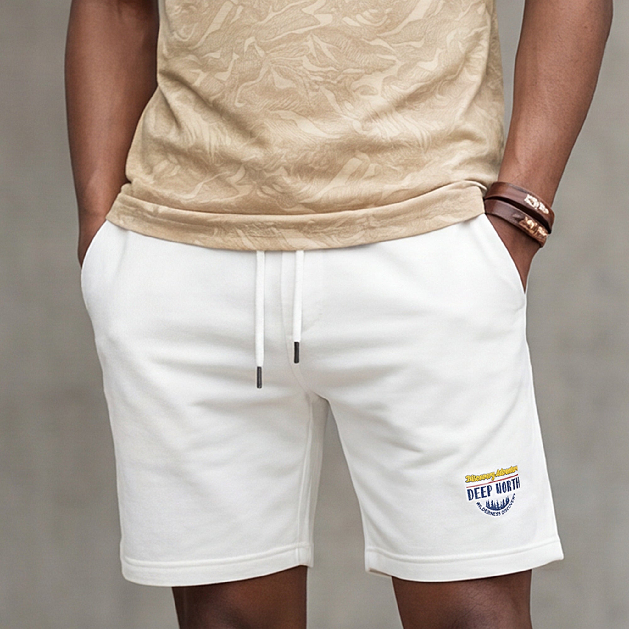 Killer Men White Solid Shorts
