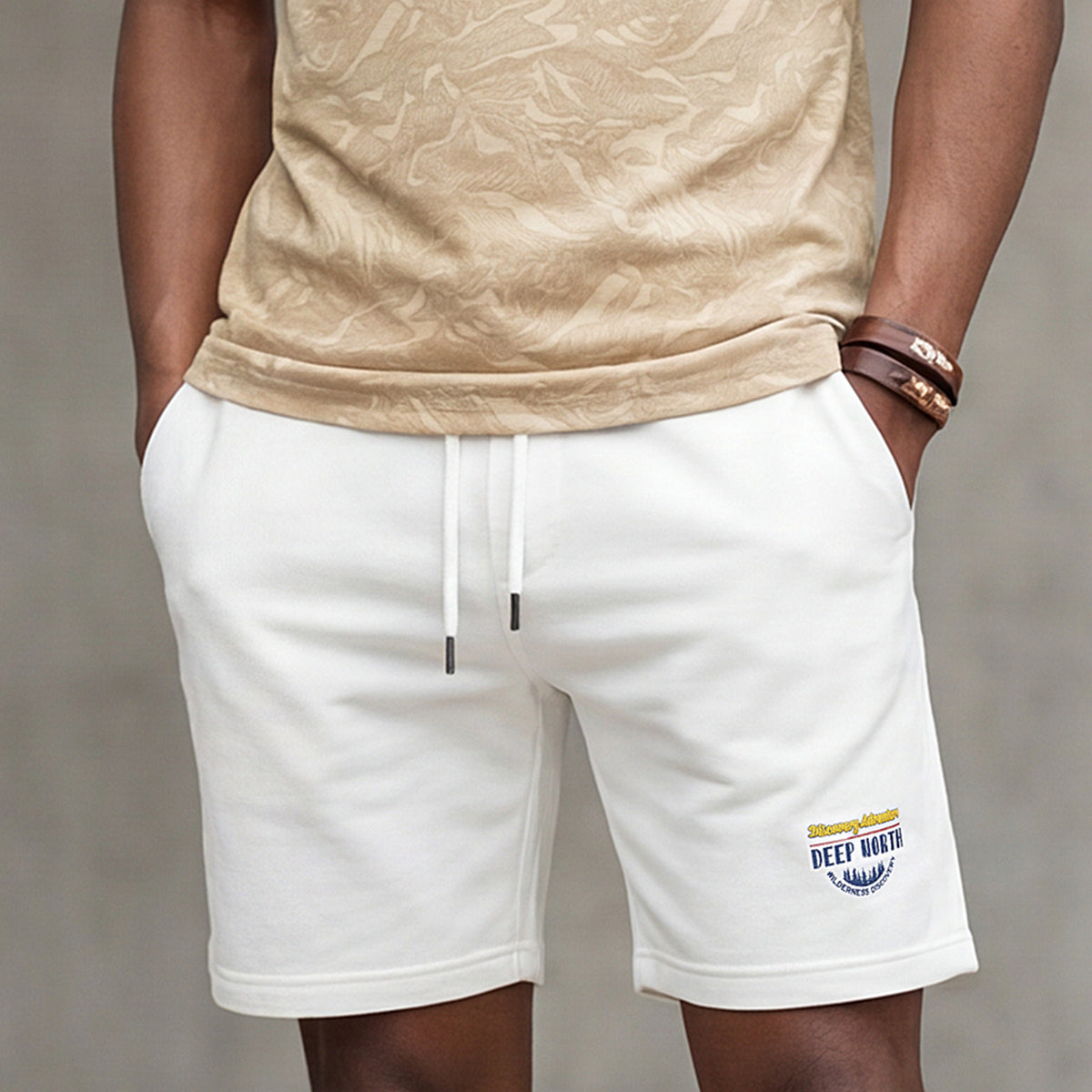 Killer Men White Solid Shorts