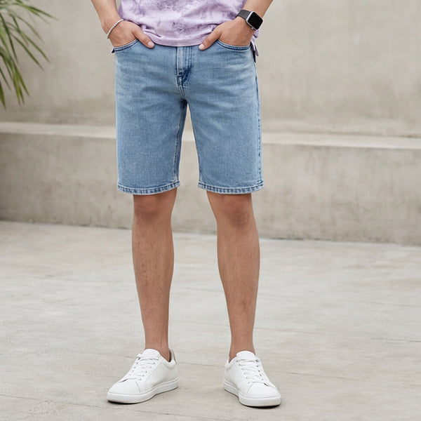Killer Men Vintage Blue Solid Shorts